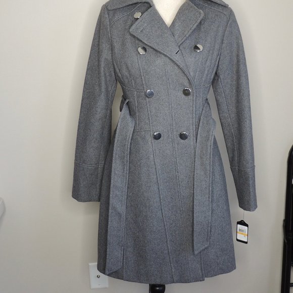 Guess Los Angeles Brand Wool Blend Trench Coat - Picture 2 of 13